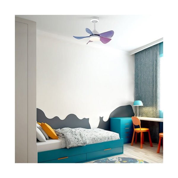 Ventilador de teto infantil LED com pás coloridas, BABY 24+7W 3080Lm CCT