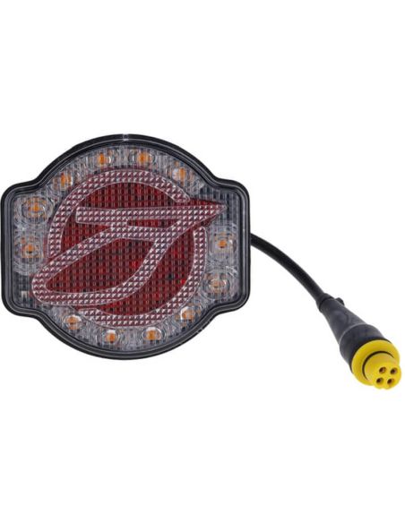 Luz traseira LED 37310213 – 4 funções com luz de placa – com cabo e conector de 4 pinos – Lemken OEM Replacement