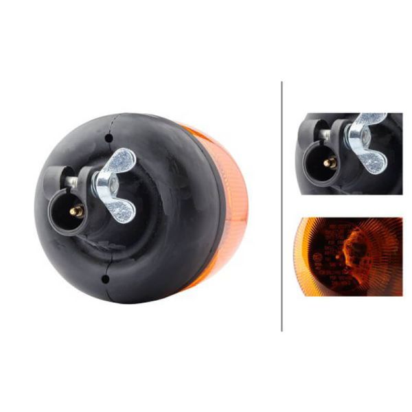 Luz Rotativa LED HELLA RotaLED 2RL 010 979-011 – 12/24V – Montaje Tubo Flexible – IPX9K – ADR – Amarilla