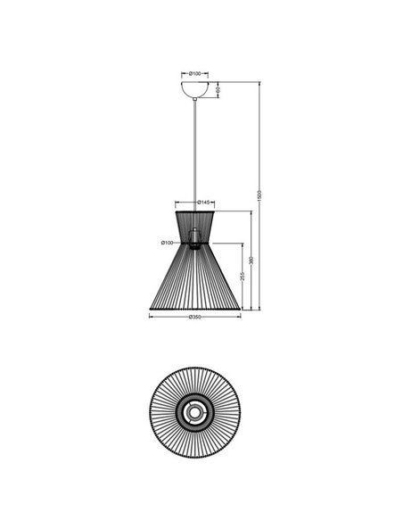Lámpara de techo con pantalla de papel trenzado ROSALIE bombilla excl. 1x E27 max. 28W IP20