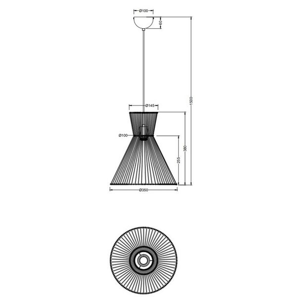 Lámpara de techo con pantalla de papel trenzado ROSALIE bombilla excl. 1x E27 max. 28W IP20
