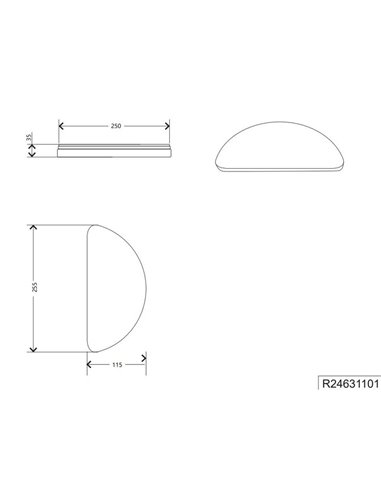 Aplique de pared LED medialuna UMBRIA regulable 9W 1200lm, 4000K IP20