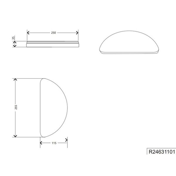 Aplique de pared LED medialuna UMBRIA regulable 9W 1200lm, 4000K IP20