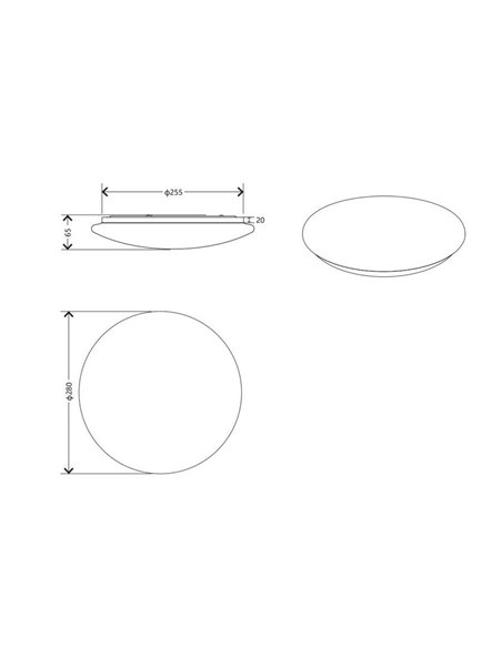 Plafón de techo LED redondo UMBRIA pequeño Ø28cm 12W 1600lm, luz blanco natural 4000K IP20