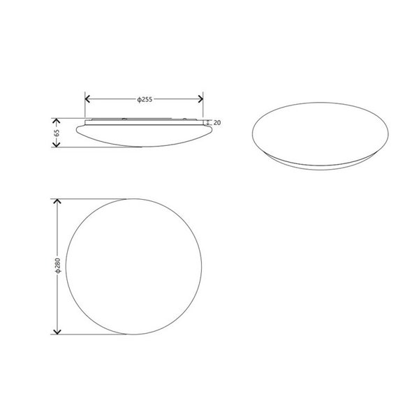 Luminária de teto LED redonda pequena UMBRIA, Ø28cm, 12W, 1600lm, luz branca natural, 4000K, IP20