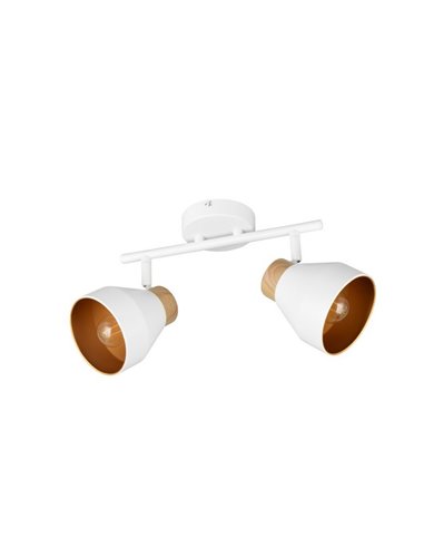 Regleta de 2 focos de techo VALENTIN orientables, bombilla excl. 2x E14 max. 10W IP20 Blanco