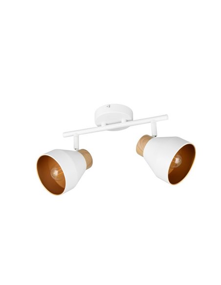 Regleta de 2 focos de techo VALENTIN orientables, bombilla excl. 2x E14 max. 10W IP20 Blanco