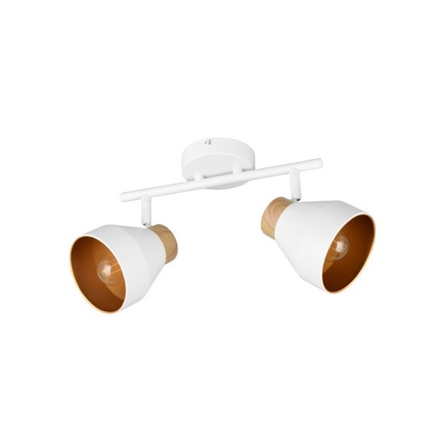 Regleta de 2 focos de techo VALENTIN orientables, bombilla excl. 2x E14 max. 10W IP20 Blanco