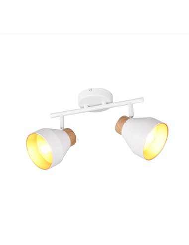 Regleta de 2 focos de techo VALENTIN orientables, bombilla excl. 2x E14 max. 10W IP20 Blanco