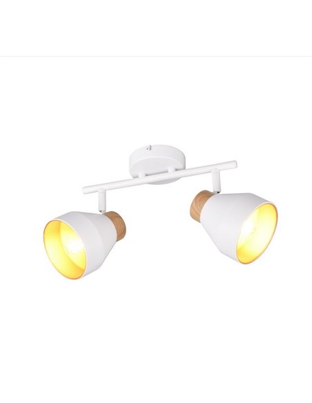 Regleta de 2 focos de techo VALENTIN orientables, bombilla excl. 2x E14 max. 10W IP20 Blanco
