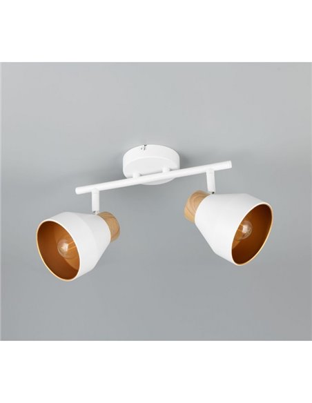 Plafonnier orientable 2 spots VALENTIN, ampoule exclue. 2x E14 max. 10W IP20 Blanc