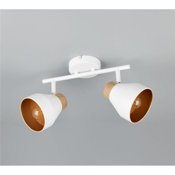 Faixa de luz de teto ajustável de 2 pontos VALENTIN, lâmpada excl. 2x E14 máx. 10W IP20 Branco