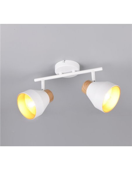 Regleta de 2 focos de techo VALENTIN orientables, bombilla excl. 2x E14 max. 10W IP20 Blanco