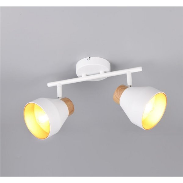 Regleta de 2 focos de techo VALENTIN orientables, bombilla excl. 2x E14 max. 10W IP20 Blanco