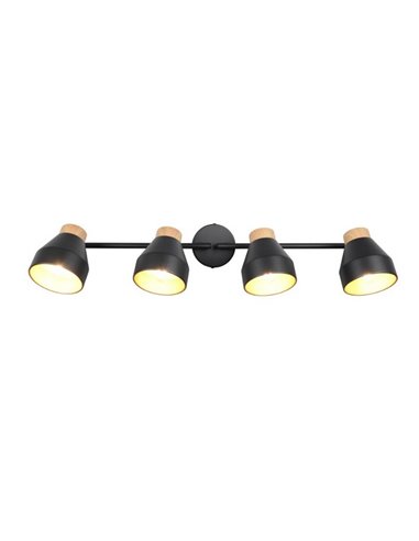 Réglette lumineuse orientable 4 spots pour plafond ou applique murale VALENTIN, ampoule exclue. 4x E14 max. 10 W IP20