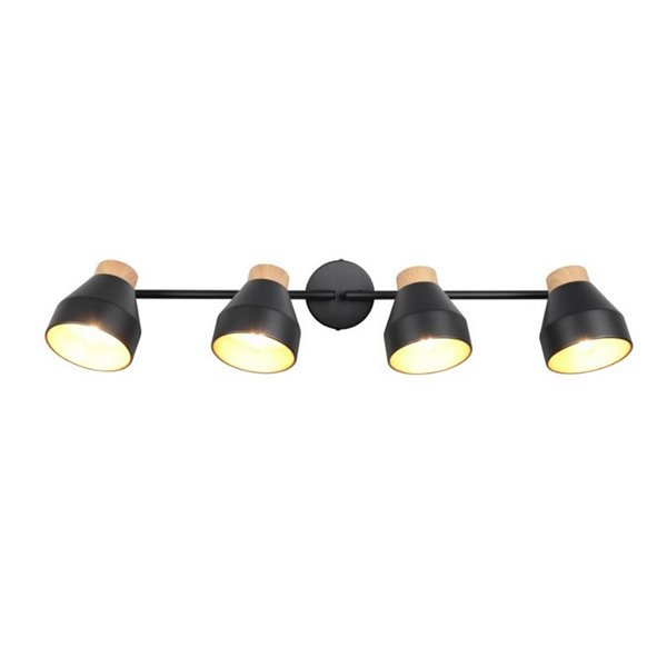 Réglette lumineuse orientable 4 spots pour plafond ou applique murale VALENTIN, ampoule exclue. 4x E14 max. 10 W IP20