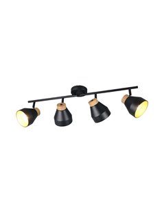 Réglette lumineuse orientable 4 spots pour plafond ou applique murale VALENTIN, ampoule exclue. 4x E14 max. 10 W IP20