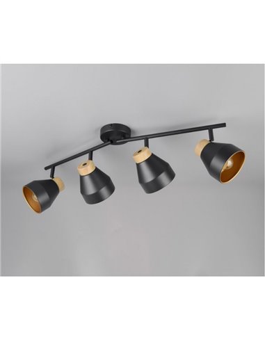 Regleta de 4 focos orientables para techo o pared VALENTIN bombilla excl. 4x E14 max. 10W IP20