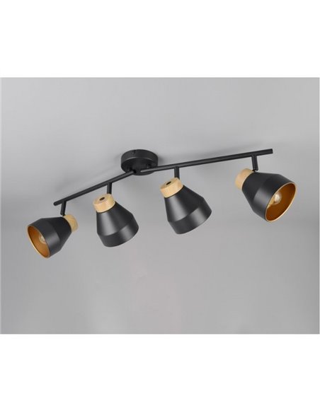 Regleta de 4 focos orientables para techo o pared VALENTIN bombilla excl. 4x E14 max. 10W IP20