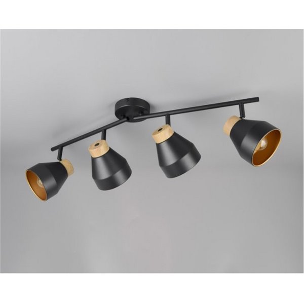 Réglette lumineuse orientable 4 spots pour plafond ou applique murale VALENTIN, ampoule exclue. 4x E14 max. 10 W IP20