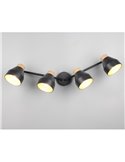 Regleta de 4 focos orientables para techo o pared VALENTIN bombilla excl. 4x E14 max. 10W IP20