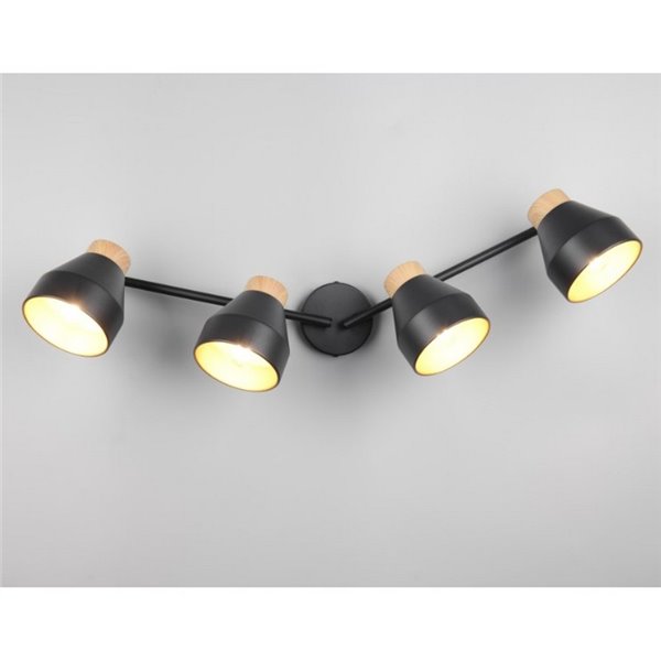 Faixa de luz ajustável de 4 pontos para teto ou parede VALENTIN, lâmpada excl. 4x E14 máx. 10 W IP20