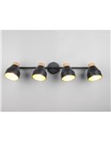 Regleta de 4 focos orientables para techo o pared VALENTIN bombilla excl. 4x E14 max. 10W IP20
