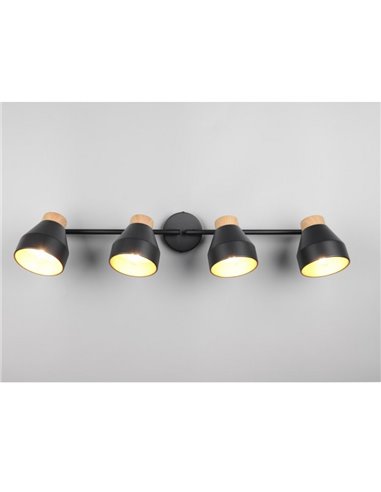 Regleta de 4 focos orientables para techo o pared VALENTIN bombilla excl. 4x E14 max. 10W IP20