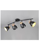 Regleta de 4 focos orientables para techo o pared VALENTIN bombilla excl. 4x E14 max. 10W IP20