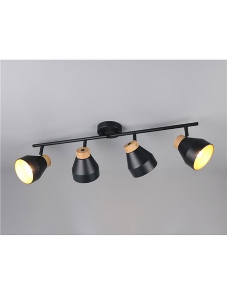 Regleta de 4 focos orientables para techo o pared VALENTIN bombilla excl. 4x E14 max. 10W IP20