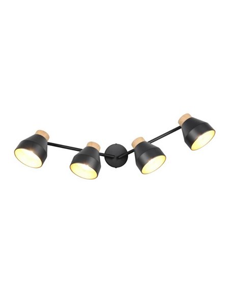Regleta de 4 focos orientables para techo o pared VALENTIN bombilla excl. 4x E14 max. 10W IP20