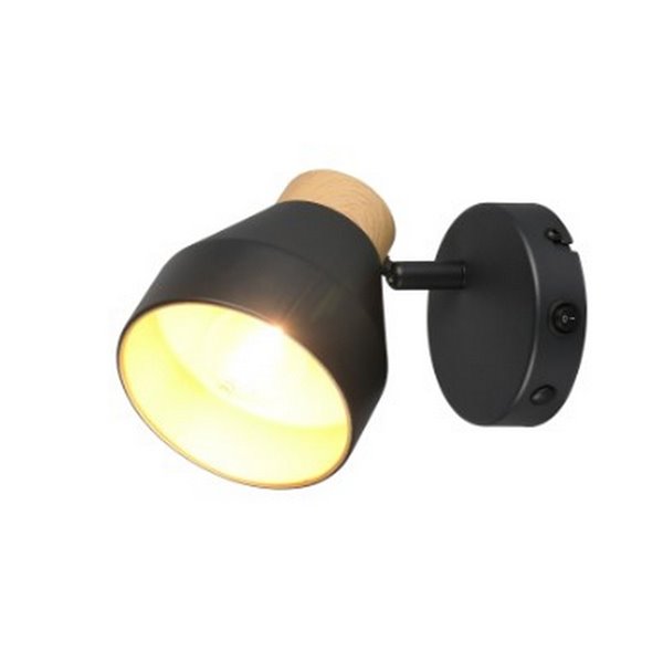 Spot mural ou plafonnier orientable VALENTIN avec interrupteur intégré, ampoule exclue. 1x E14 max. 10 W IP20