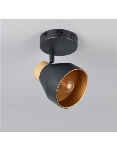 Spot mural ou plafonnier orientable VALENTIN avec interrupteur intégré, ampoule exclue. 1x E14 max. 10 W IP20