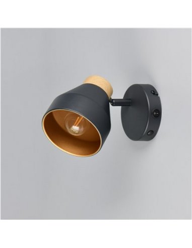 Holofote ajustável de parede ou teto VALENTIN com interruptor integrado, lâmpada excl. 1x E14 máx. 10 W IP20