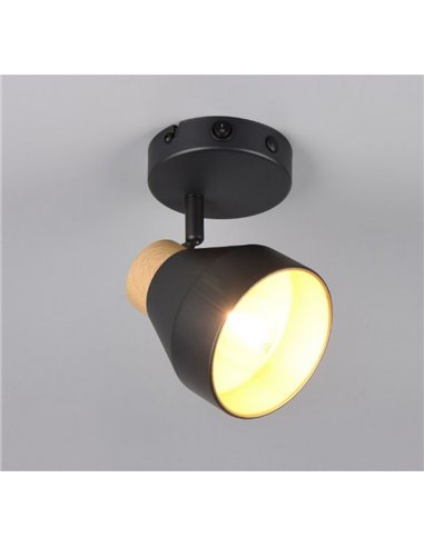 Holofote ajustável de parede ou teto VALENTIN com interruptor integrado, lâmpada excl. 1x E14 máx. 10 W IP20