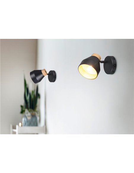 Holofote ajustável de parede ou teto VALENTIN com interruptor integrado, lâmpada excl. 1x E14 máx. 10 W IP20