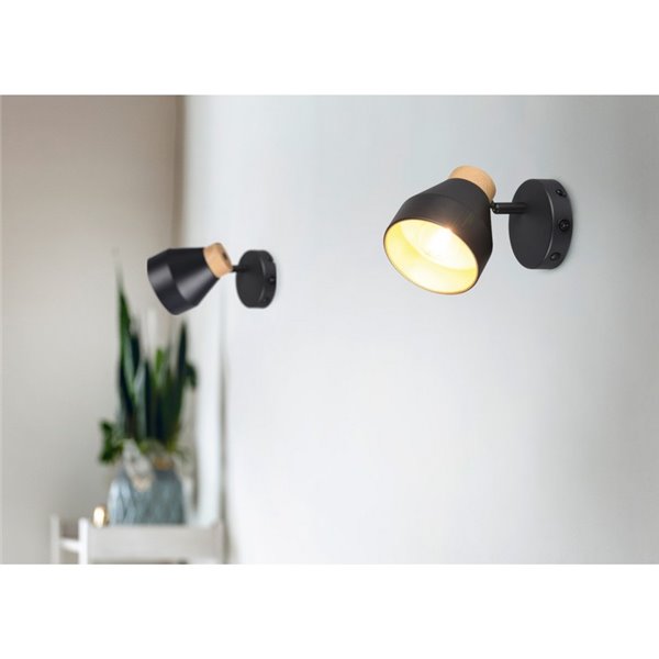 Foco de pared o techo orientable VALENTIN con interruptor integrado bombilla excl. 1x E14 max. 10W IP20