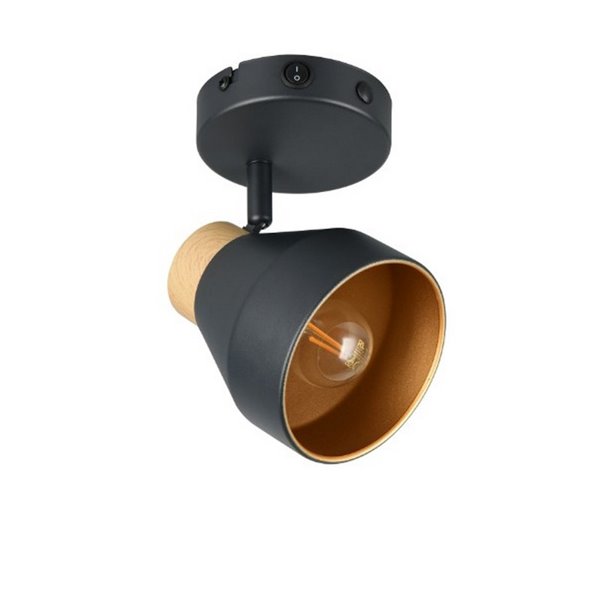 Foco de pared o techo orientable VALENTIN con interruptor integrado bombilla excl. 1x E14 max. 10W IP20