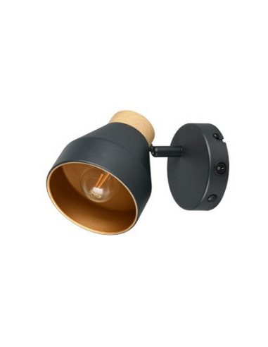 Spot mural ou plafonnier orientable VALENTIN avec interrupteur intégré, ampoule exclue. 1x E14 max. 10 W IP20