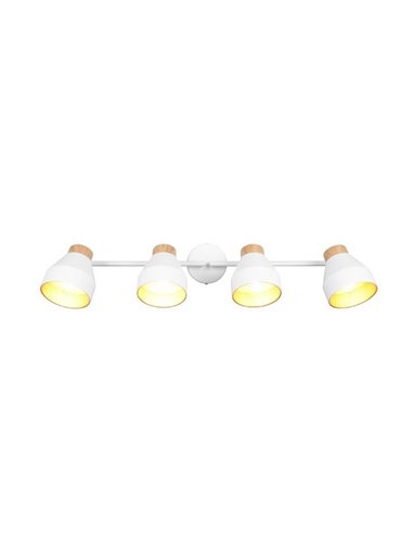 Regleta de 4 focos orientables para techo o pared VALENTIN bombilla excl. 4x E14 max. 10W IP20 Blanco