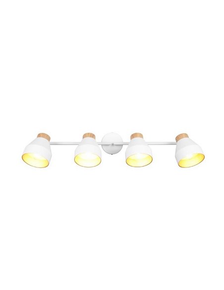 Regleta de 4 focos orientables para techo o pared VALENTIN bombilla excl. 4x E14 max. 10W IP20 Blanco