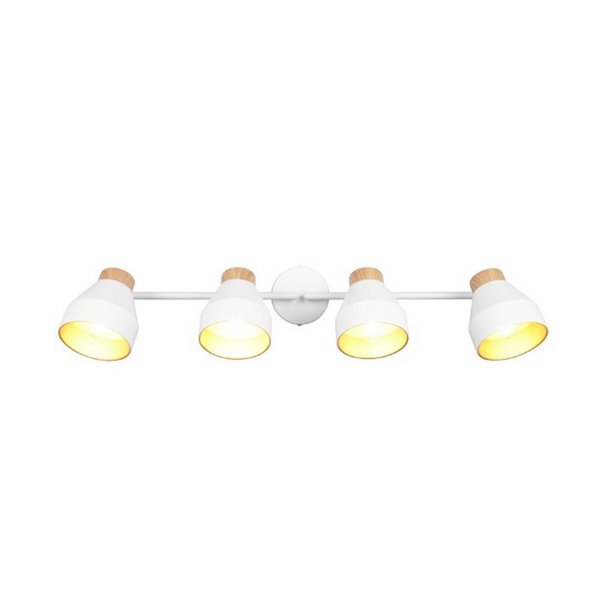 Regleta de 4 focos orientables para techo o pared VALENTIN bombilla excl. 4x E14 max. 10W IP20 Blanco