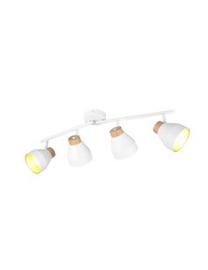 Réglette lumineuse orientable 4 spots pour plafond ou applique murale VALENTIN, ampoule exclue. 4x E14 max. 10W IP20 Blanc