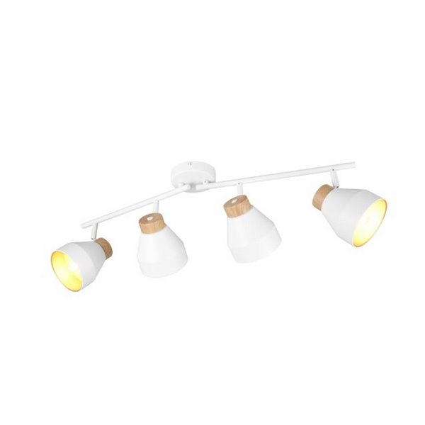 Réglette lumineuse orientable 4 spots pour plafond ou applique murale VALENTIN, ampoule exclue. 4x E14 max. 10W IP20 Blanc