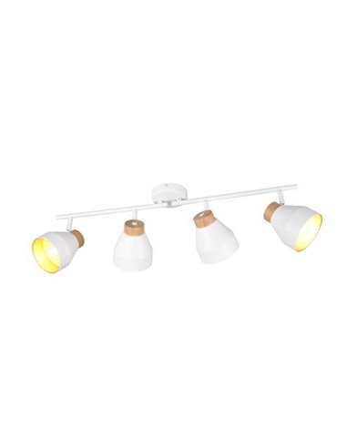 Regleta de 4 focos orientables para techo o pared VALENTIN bombilla excl. 4x E14 max. 10W IP20 Blanco