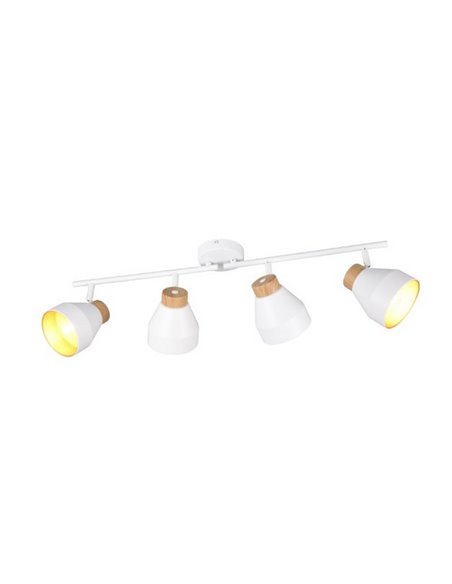 Regleta de 4 focos orientables para techo o pared VALENTIN bombilla excl. 4x E14 max. 10W IP20 Blanco