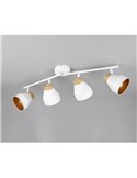 Regleta de 4 focos orientables para techo o pared VALENTIN bombilla excl. 4x E14 max. 10W IP20 Blanco