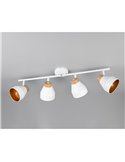 Regleta de 4 focos orientables para techo o pared VALENTIN bombilla excl. 4x E14 max. 10W IP20 Blanco