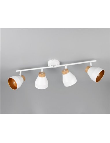 Regleta de 4 focos orientables para techo o pared VALENTIN bombilla excl. 4x E14 max. 10W IP20 Blanco