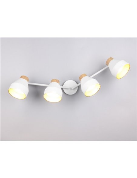 Regleta de 4 focos orientables para techo o pared VALENTIN bombilla excl. 4x E14 max. 10W IP20 Blanco
